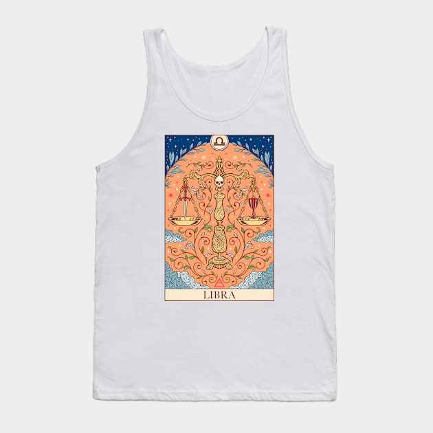 Zodiac sign tarot card Libra Tank Top by OccultOmaStore